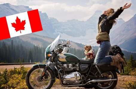 GIRL. DOG. MOTORCYCLE with SIDECAR. CANADA = EPIC !